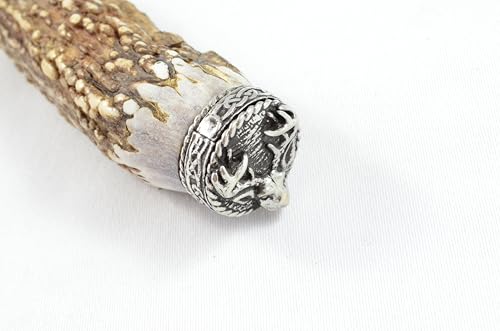 A Genuine Stag Antler Handled Pewter Capped Magnifying Glass Made In Sheffield England