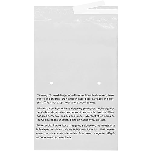 EcoSwift - 9" X 12" (3000 Count) Self Seal Clear Poly Bags with Suffocation Warning for Packaging, Shipping - Permanent Adhesive