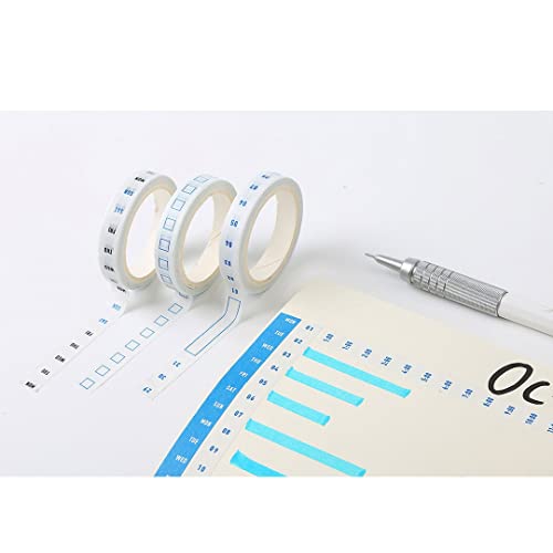 VIAENKFG Daily Month Week Plan Decorative Adhesive Tape DIY Scrapbooking Sticker Label