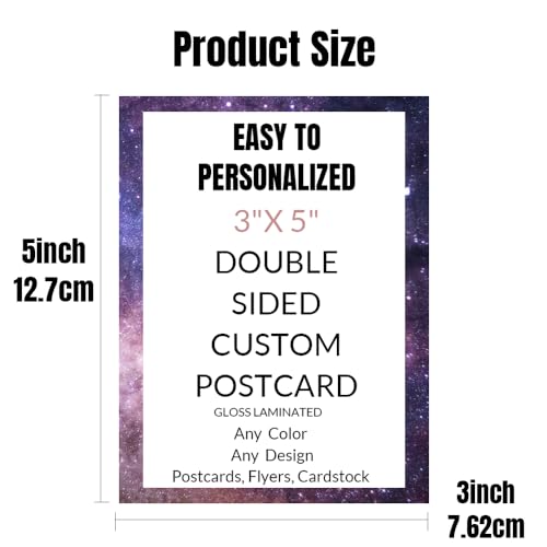 MornLu Custom Postcards 200 Pieces Personalized with Photo Logo Text Double Sided Gloss Card Stock for Invitations Announcements Thank You Cards
