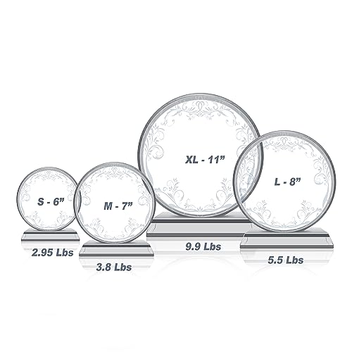 Extra-thick 6” Personalized Appreciation Gift Plaque for Happy Retirement Boss, Employee, Pastor, Pure K9 Crystal Clear Glass Circle Award with custom Name and Company LOGO (S - 6")
