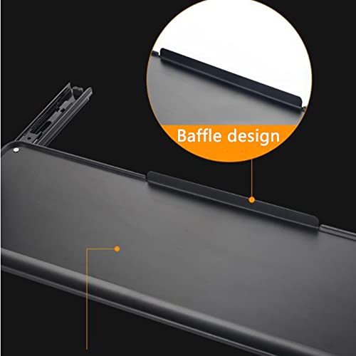 DIBAKO Ergonomics Desk Platforms，Retractable Keyboard Tray，Large Keyboard Platform Under Desk，Extender Drawer Multipurpose for Keyboard (Color : Black)