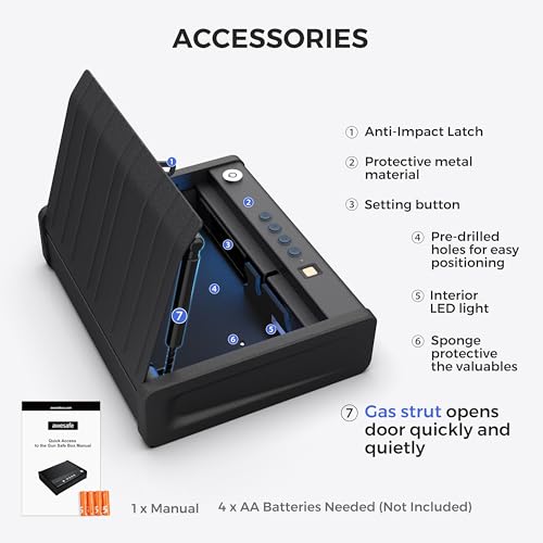 awesafe Biometric Gun Safe, Pistol Safe with Fingerprint Digital PIN Key