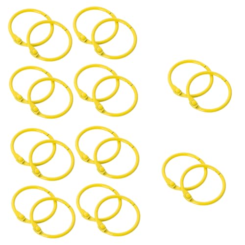 Binder Rings, 20 PCS Diameter 3cm Book Rings Metal DIY Binder Ring for Home School Office Booklets Cards File,red