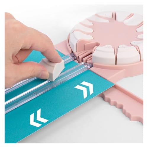 12 In 1 Rotary Paper Trimmer Multi-Functional Cutting Tool Sliding Guillotine Craft Zig Zag Trimmer For Cardstock Coupons Labels(Pink)