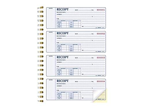 Rediform 8L810 Money Receipt Book 7 x 2 3/4 Carbonless Duplicate Twin Wire 300 Sets/Book