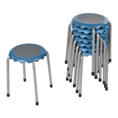 Back2School Express Stackable Stool Set, 17in Height, 8-Piece, Blue