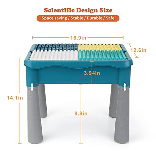 Double-Sided Activity Table – Sand Water Play & Building Block Toy for Kids