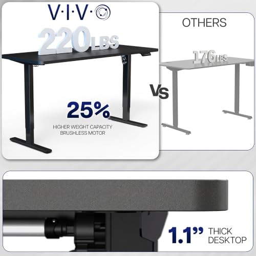 VIVO Black 60 x 24 in Standing Desk, DESK-KIT-1B6B