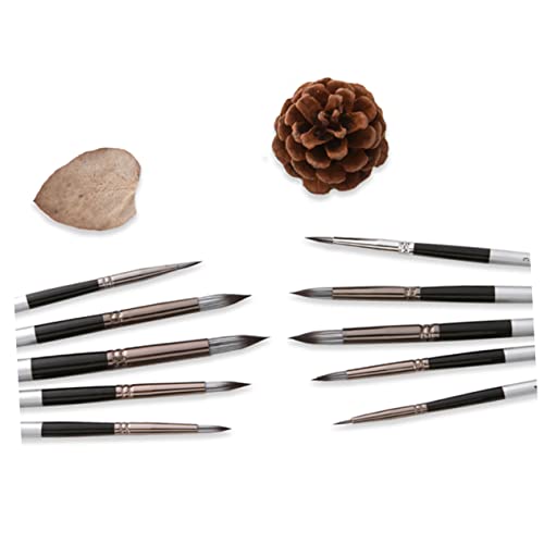 Chinese Calligraphy Brush Kanji Drawing Brush Beginner Students，10pcs Brush Pen Set Nail Manicure Kit Acrylics Nail Kit Artist Craft Detailing Brush Set for Painting Acrylic Brush Watercolor Brush Wat