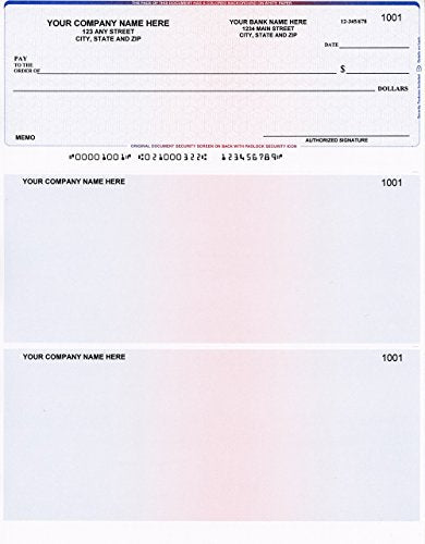 250 Broadway Computer Checks - Check on Top - Compatible with QuickBooks ™/Quicken™ - Cubes Blue Red Prismatic