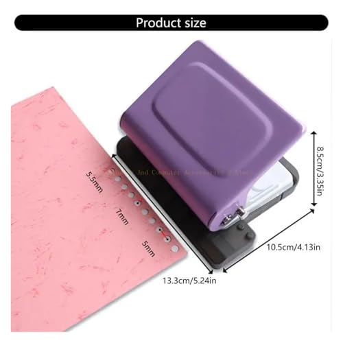 Binding Machine, 10 Hole Manual Punching Binding Machine for A4 Paper with Multi Color Rings Office School,Spiral Binding Machine(Gray)