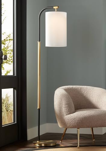 Sausalito 67" Tall Downbridge Black and Warm Gold Floor Lamp