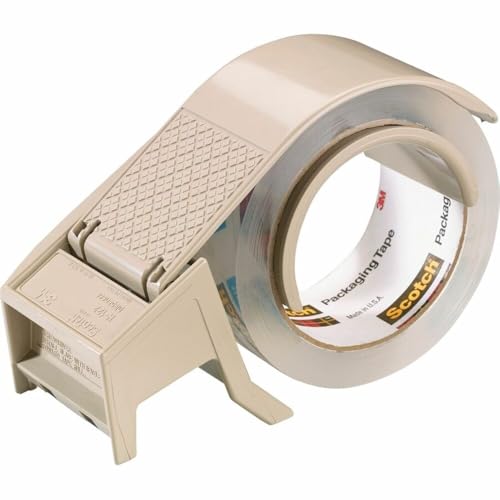 Scotch H122 Compact and Quick Loading Dispenser for Box Sealing Tape, 3-Inch Core, Plastic, Gray