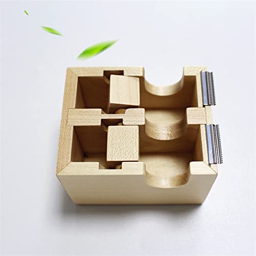 MENGKK Office Tape Dispensers Wooden Tape Dispenser Holder, Transparent Tape Cutter Machine, Creative New Double Tape Holder Cutter