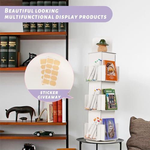 Natheeph Greeting Card Display, Rotating Display Stand, Wooden Display Rack