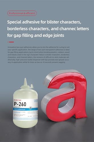 US Stock AB Fast Curing Glue Cyanoacrylate Adhesives Professional Grade AB Super Glue Metal to Metal Glue Adhesive for Channel Letter, Sign Characters Field (Fast Curing G LUE (B), 500mlx6)
