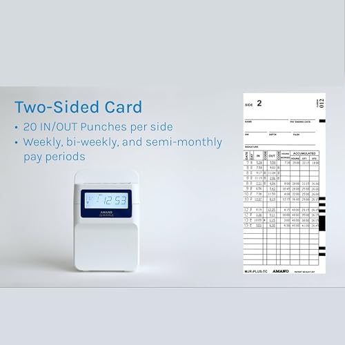 Amano MJR-Plus and MJR-PLUSEZ timecards (10 Sets of 1-100) (1000 Box) These Cards are Used Exclusively with the MJR-Plus