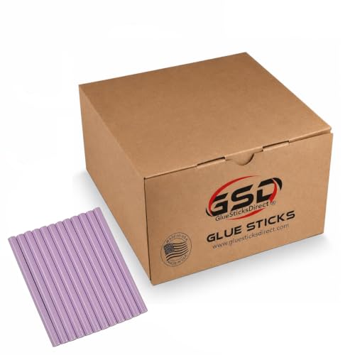 GlueSticksDirect Mini Size Hot Melt Glue Sticks for Glue Gun - Bulk 4in Pastel Violet - Great for Art Craft Repairs - 5/16" X 4" (Approx 565 Sticks, 5lbs Pack) - Made in USA