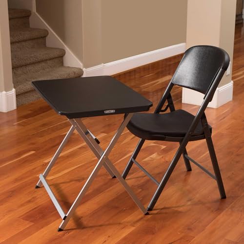 LIFETIME 30-Inch Personal Folding Table, Lightweight Portable Utility Table with Smooth Top, Steel Frame, Broad Leg Stance, Stain-Resistant All-Weather UV-Protected Surface, Folds Flat for Storage