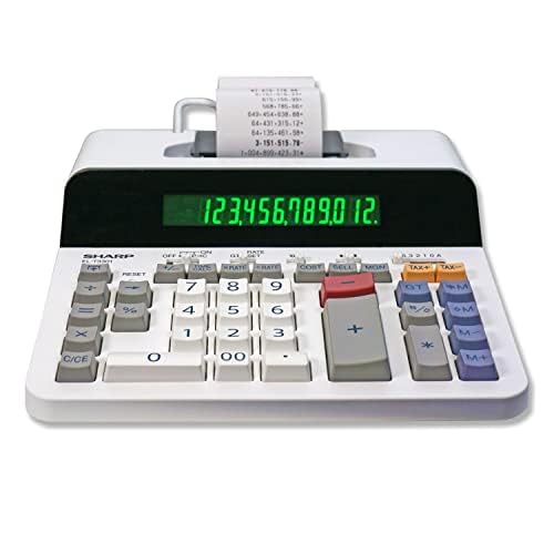 Sharp 12-Digit Thermal Printing Calculator, Off-White (ELT3301)