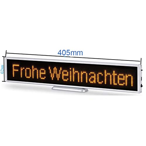 MekUk LED Sign Board Scrolling Message LED Sign Desktop Scrolling Screen Message Display Mini Moving Desk Board Programmable for Store, Car, Business, Promotion (Color : Yellow)
