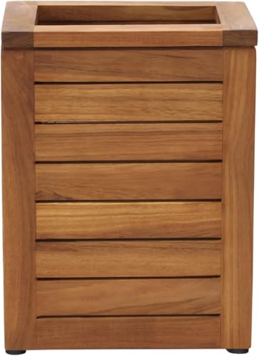 AquaTeak Spa Teak 6 Gallon Waste Basket