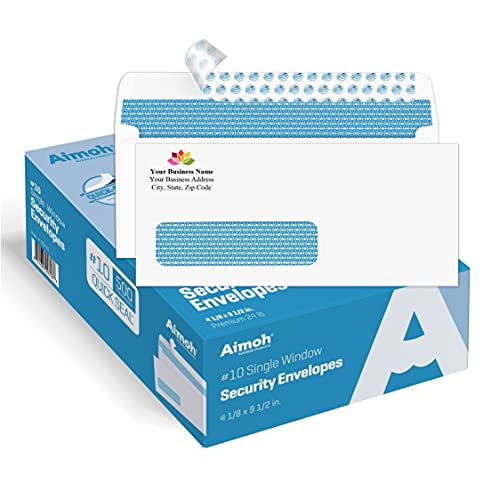 Aimoh #10 Custom Envelopes with Logo, Personalized Window Envelopes 1000ct