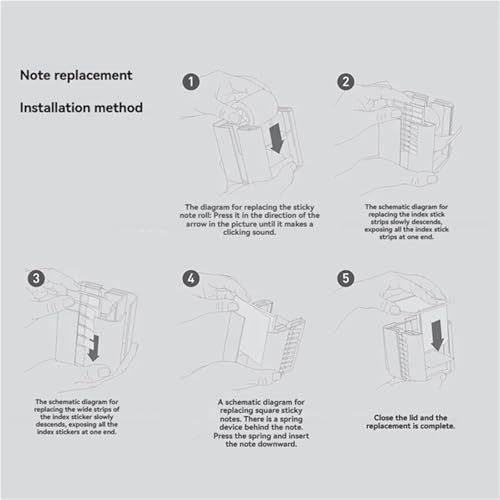 Xuanqiu 5-in-1 Cube Sticky Note Holder Dispenser with Notes Tabs Roll for Desk Organization