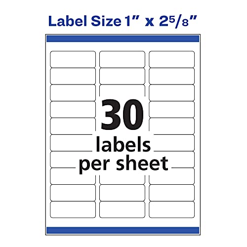 Avery® Repositionable Printable Address Labels, Sure Feed® Technology, 1" x 2-5/8", White, 3,000 Blank Mailing Labels (55160)