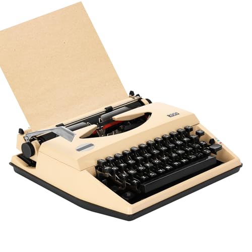 Coffee Manual Typewriter,1980s Traditional Portable Vintage Typewriter Deeply Restored,Manual Typewriter for Writing,Letters and Vintage Collectible Present,Classic Retro Manual Typewriter