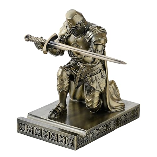 Medieval Templar Vanguard Officer Knight Pen Holder Desk Organizers Bronze