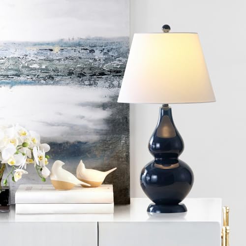 SAFAVIEH Cybil Table Lamp Set of 2, 26" Modern Navy LIT4088B