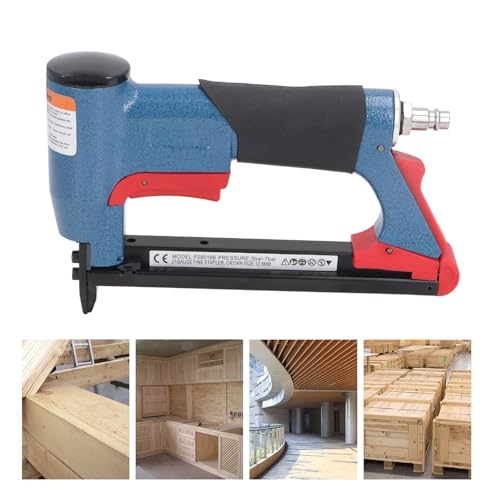Professional Pneumatic Upholstery Stapler Pneumatic Staple Gun 2 Inch Extended Nail Mouth 140 Nails Capacity Use for Woodworking Construction Site