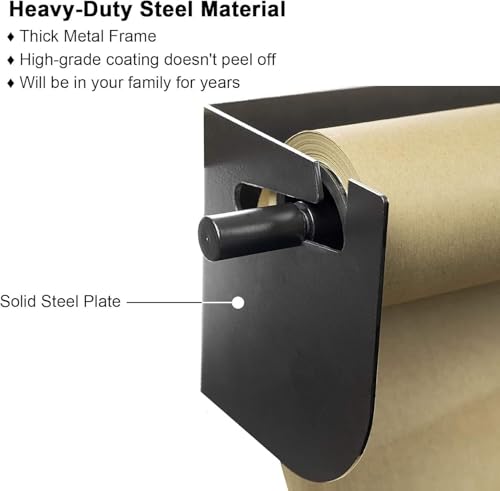 LNNW Kraft Paper Dispenser Draft Paper Dispenser Cutter, 67cm Wide Kraftpaper Roll Holder for Kids Wall Art/Child Drawing, with Wall Hanging Set Decorative Message Boards for Wall