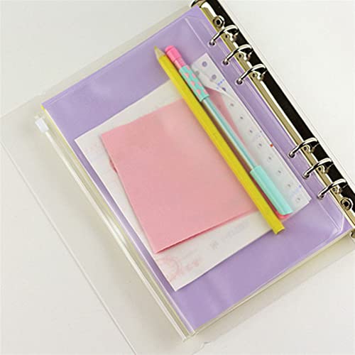 Filing Envelopes 5pcs A5 A6 A7 File Holder Standard Transparent PVC Loose Leaf Pouch with Self-Styled Zipper Filing Organizer Product Binder Plastic Folders (Color : A7)