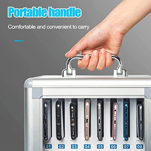 12/24/36 Bit Aluminum Alloy Pocket Chart Cell Phones Storage Cabinet for Cell Phones, Wall-Mounted with A Locked, Can Be Carried by Hand for Classroom Office Factory