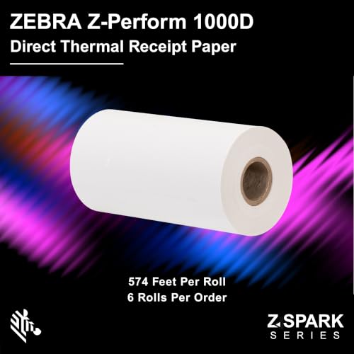 Zebra 1000D Direct Thermal Receipt Paper | 4" | 2.4mil