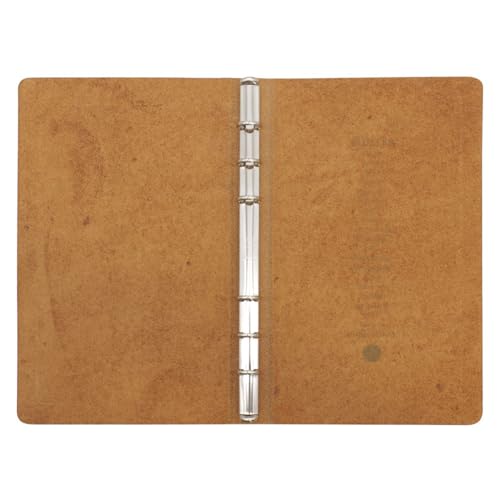 Designphil Pueblo 6 Hole Ring Leather Bible Binder, Black, Stacking Ring, Classic Style