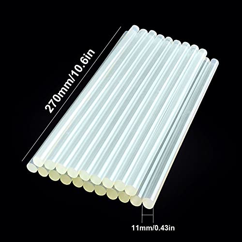 ZTBH Hot Melt Glue Sticks 20 Pcs 11mmx270mm White/Black Hot Melt Glue Sticks, for Electric Glue Gun Craft Tools Melt Glue Stick (Diameter : 11mm White, Length : 270mm)