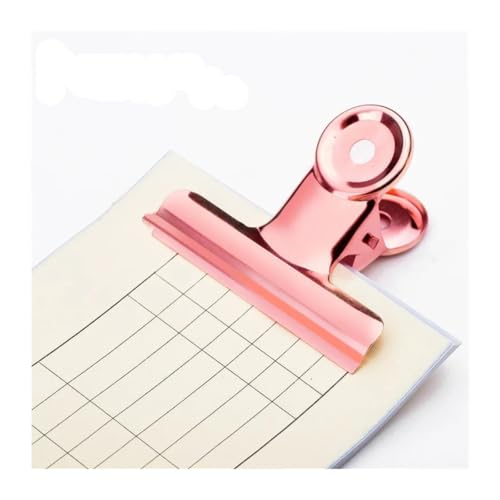 Metal Round Paper Clamp 4 Sizes 22mm-50mm Office School Memo Bookmark Clips(Rose Gold 16pcs,50mm)