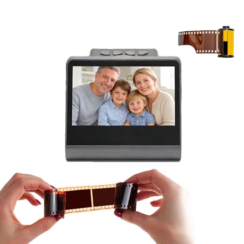 Digital Slide and Negative Scanner with 5 Inch HD LCD Screen, 48MP Interpolation Film Scanner for 35mm 135 126 110 Film to JPEG
