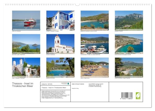Thassos - Island in the Thracian Sea (High-Quality Premium Wall Calendar 2026 DIN A2 Landscape), Art Print in High Gloss: Thassos, the Northernmost Inhabited Island of the Aegean Sea. (CALVENDO Places