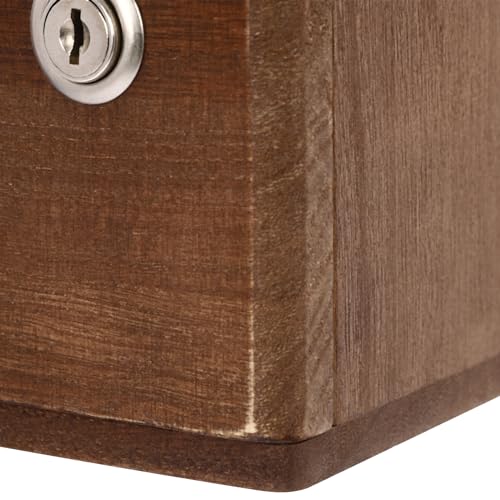 Wooden Desk Organizer, Desktop Storage Box with 4 Lockable Drawers, Countertop Wood Cabinet Office Supplies File Organizer Flat File Cabinet for Office, Study, Dresser, and More(15.75"X11"X15.94")