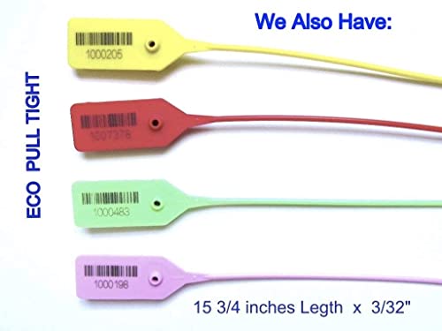 Plastic Wire Padlock “A” Security Seal, 500 pcs., Yellow Color, Numbered and Barcode, Tamper Evident, Utility Meter, Free & Quick Shipping from USA