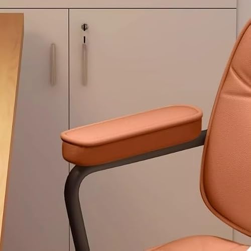 hezhuhe2258 Office Chair Small Office Chair Imitation Leather Bedroom Computer Home Comfortable Lifting Swivel with Wheels Adjustable(Brown)