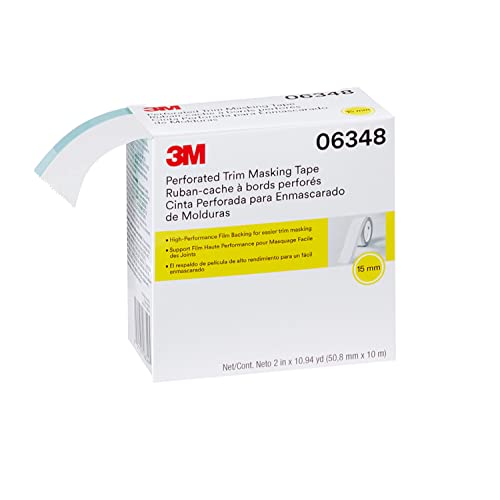 3M Perforated Trim Masking Tape 06348, 15 mm Hard Band, 50.8 mm x 10 m