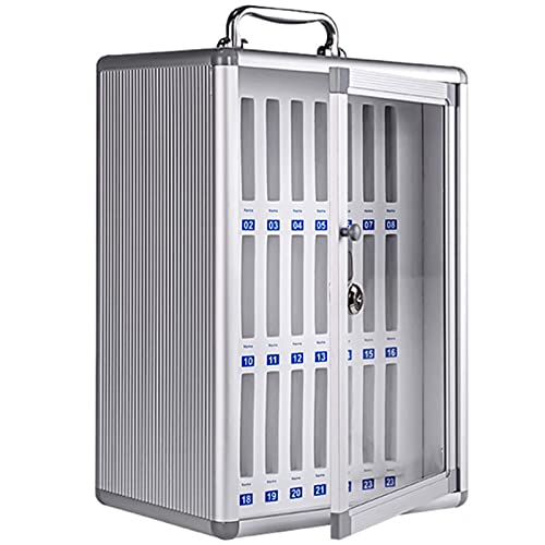 UHRLGHS Wall-Mounted,Lock Box Phone,Cell Phone Lock Box,Phone Storage,Wall Mount Storage Box,Phone Cabinet(Silver 24Slots)
