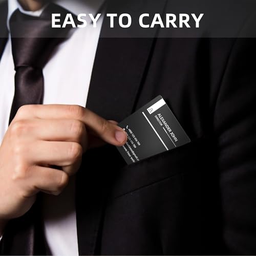 50-500pcs Personalized Metal Business Cards,Double Sided Laser Engraved