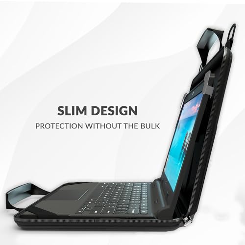UZBL 13-14 Inch Always-on Chromebook Protective Hard Case with Adjustable Shoulder Strap and Carrying Handles (20 Pack)
